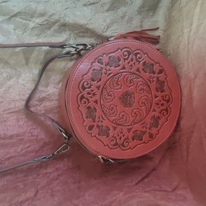 Red Shoulder Bag Round 8"Dia